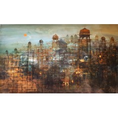 A. Q. Arif, 24 x 36 Inch, Oil on Canvas, Cityscape Painting, AC-AQ-500